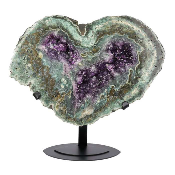Natural Amethyst Heart on Metal Display Stand – 11.55kg