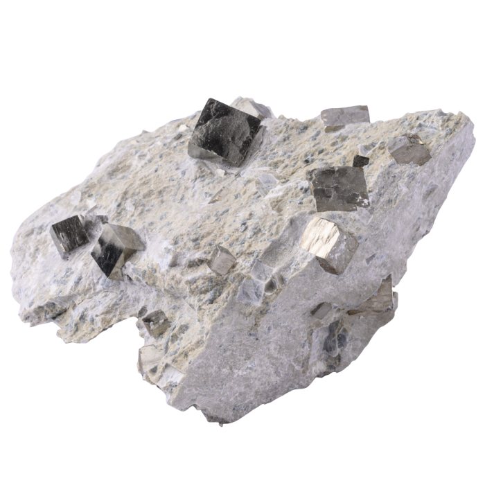 Pyrite Cubes in Matrix