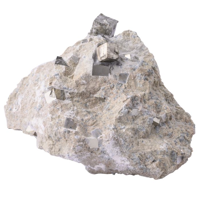 Pyrite Cubes in Matrix