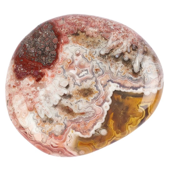Red and White Crazy Lace Agate smoothstone