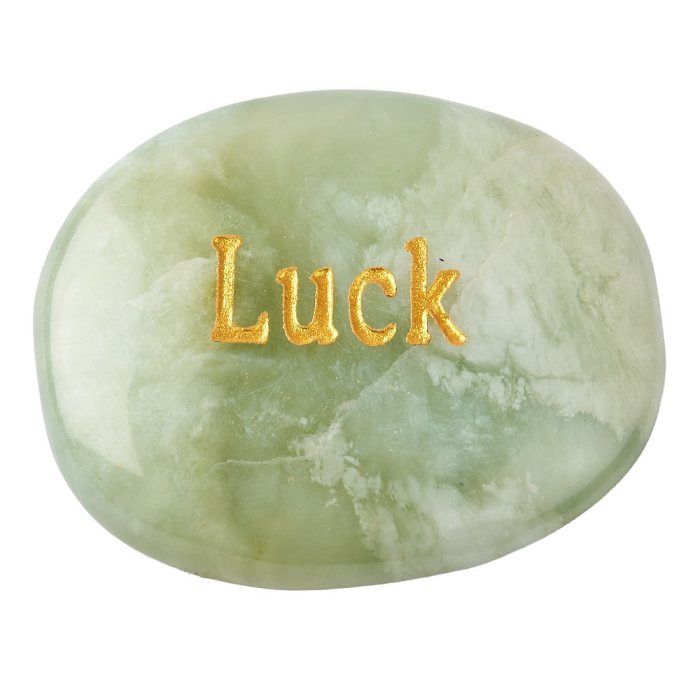 New Jade Smoothstone with LUCK etching (1pc)