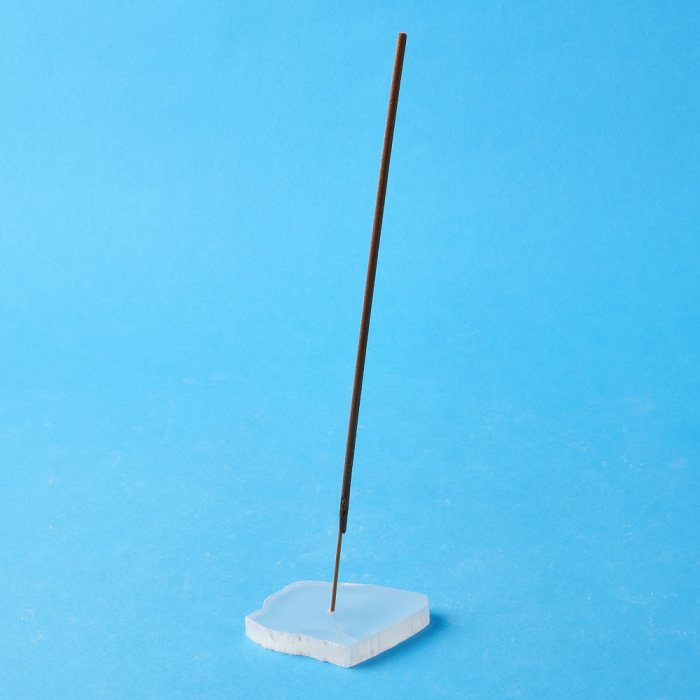 Selenite Slab Incense Holder (Natural Edge)