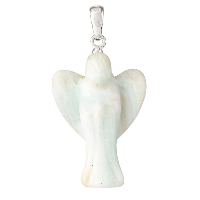 Hemimorphite Angel, 1" Pendant - Sterling Silver