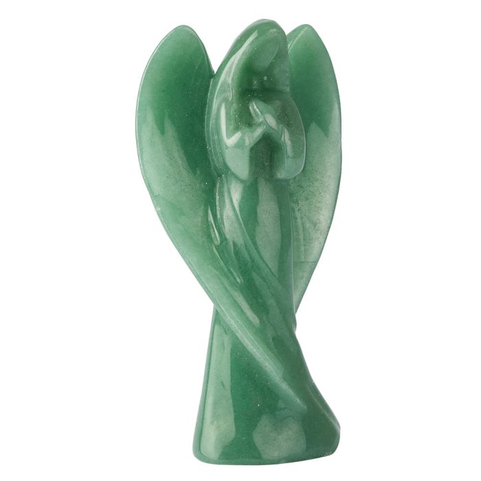 Green Aventurine Angel Mary Carving - 75mm