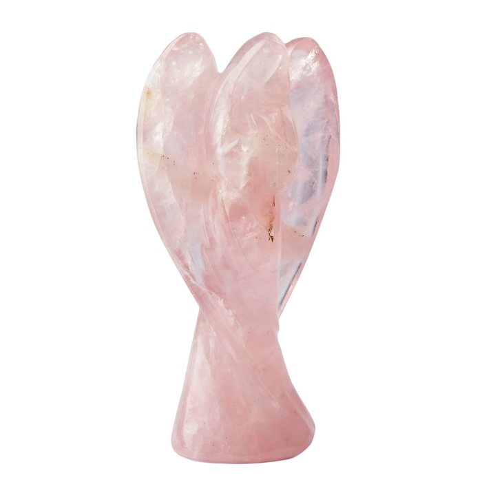 Rose Quartz Angel Mary Carving – 75mm