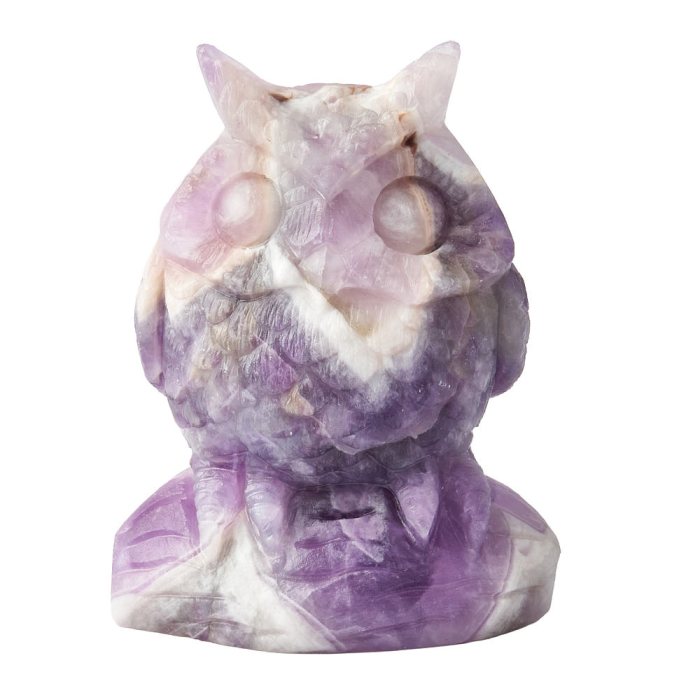 Amethyst Owl Carving - 7.6cm