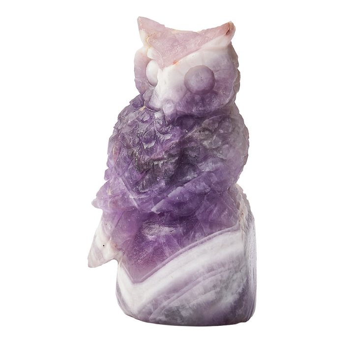 Amethyst Owl Carving - 7.3 cm