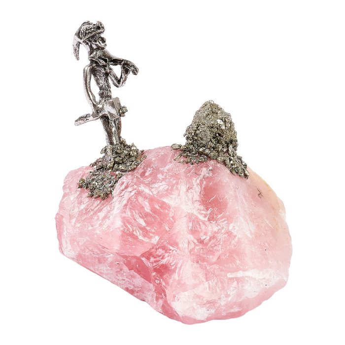 Rose Quartz Chunk with Miner