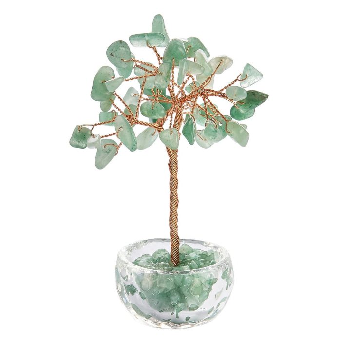 Mini Green Aventurine Tree with Clear Cup