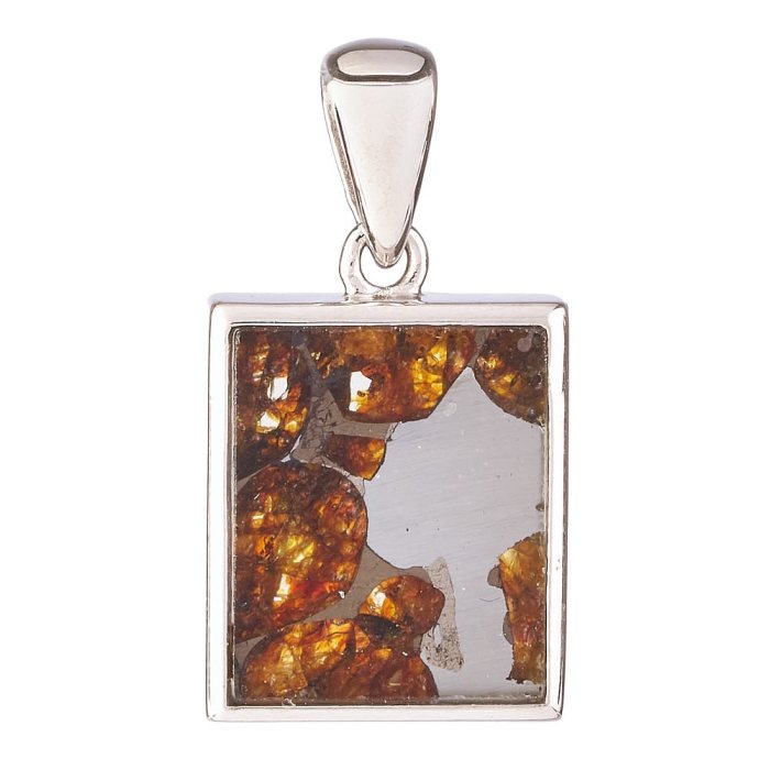 Sericho Pallasite Meteorite Pendant in Sterling Silver - 10-12mm