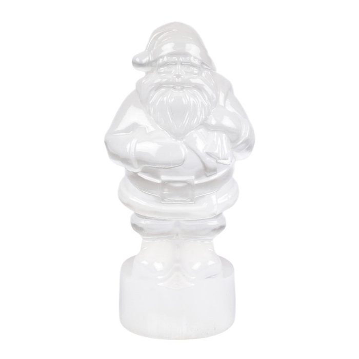 Polished Selenite Father Christmas Carving