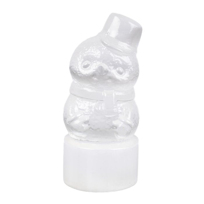 Polished Selenite Snowman Carving