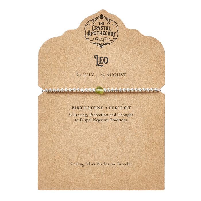 Leo Sterling Silver Birthstone Bracelet – Peridot