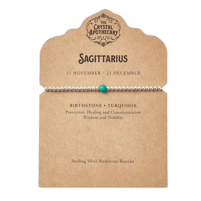 Sagittarius Sterling Silver Birthstone Bracelet – Turquoise