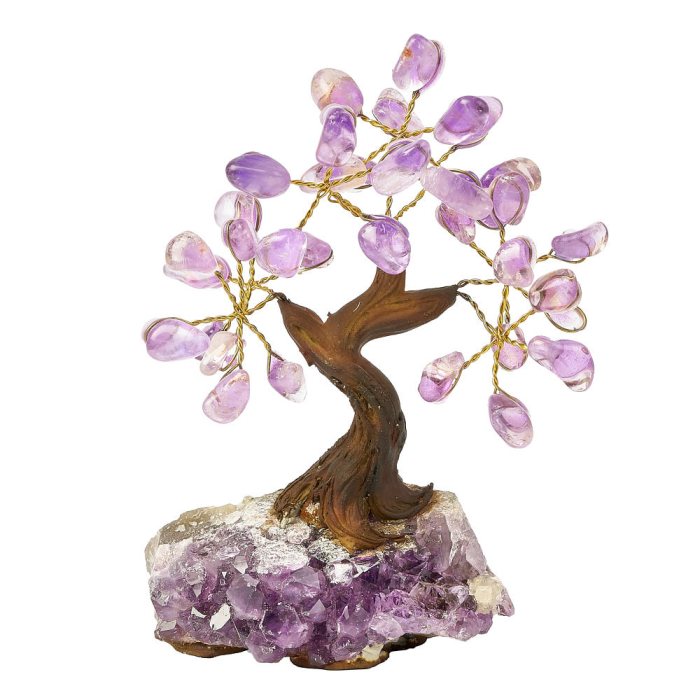 Small Amethyst Bonsai Tree on Amethyst Druze Base