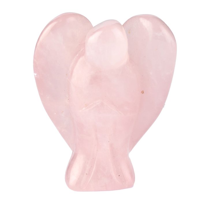 Rose Quartz Pocket Angel Carving