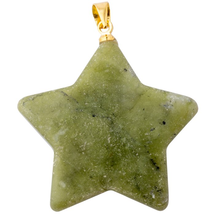 Serpentine Puff Star Pendant with Gold Plated Bail 