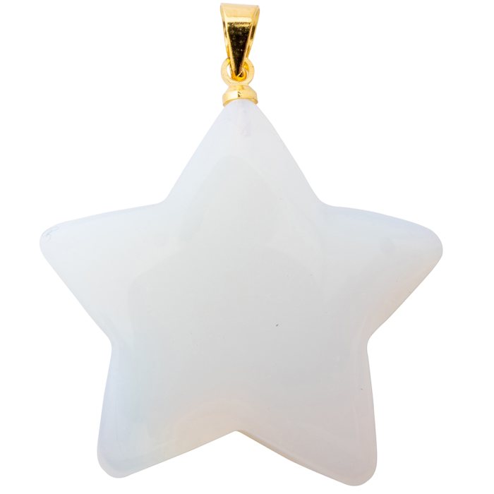 Opalite Puff Star Pendant with Gold Plated Bail 