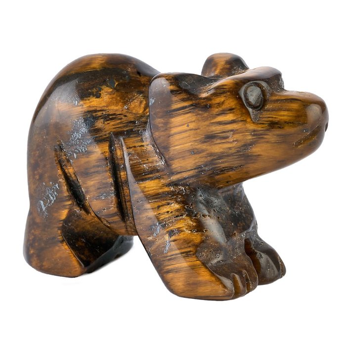 Tiger Eye Bear Carving - 30mm