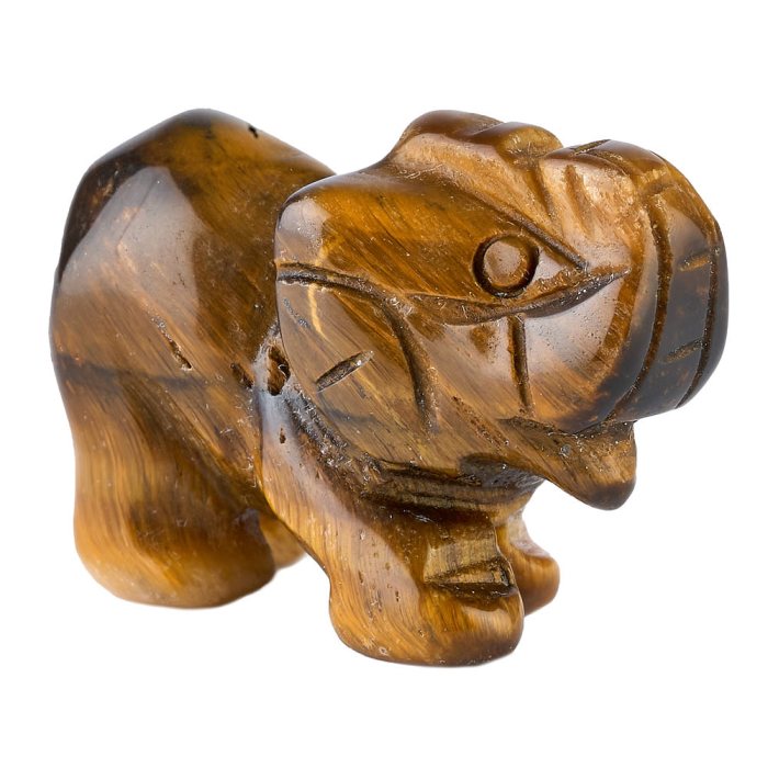 Tiger Eye Elephant Carving - 30mm
