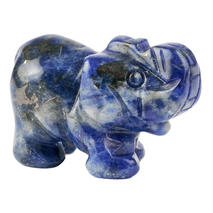 Sodalite Elephant Carving - 30mm