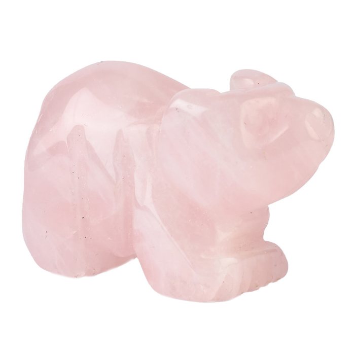 Rose Quartz Bear Carving - 30mm
