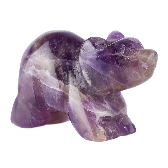Amethyst Bear Carving - 30mm