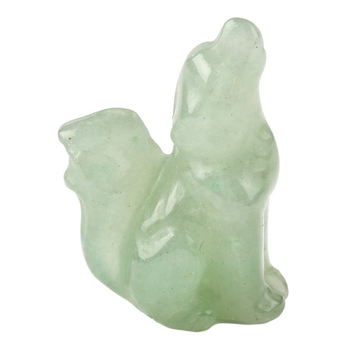 Green Aventurine Wolf Carving – 25mm