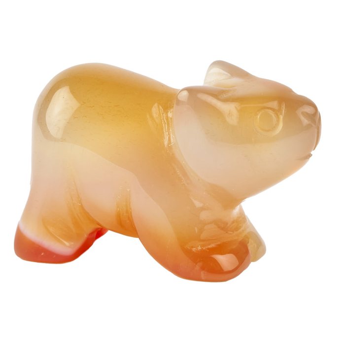 Carnelian Bear Carving - 30mm