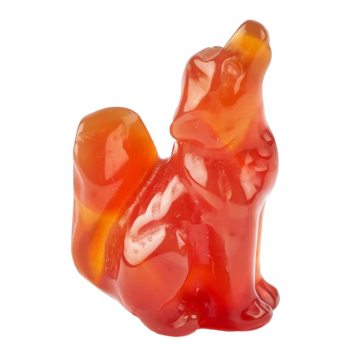 Carnelian Wolf Carving - 25mm