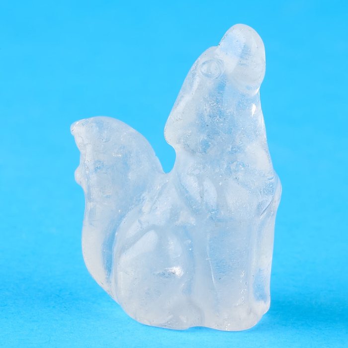 Quartz Wolf Carving - 25mm
