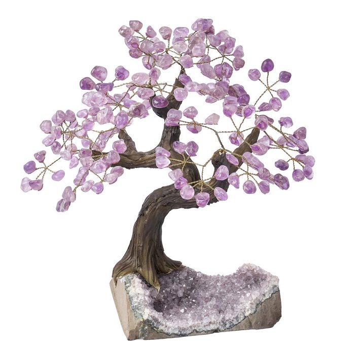 Amethyst Bonsai Tree on Amethyst Base – 36 Branches