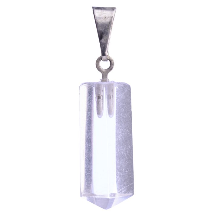 Quartz Short Point Pendant - Silver Plated