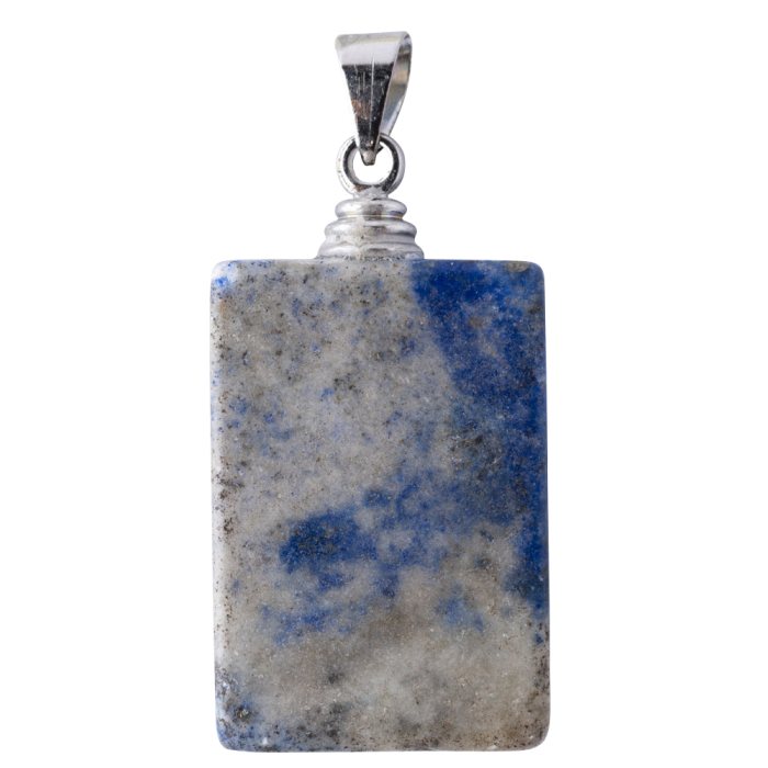 Lapis Tumbled Pendant - Silver Plated