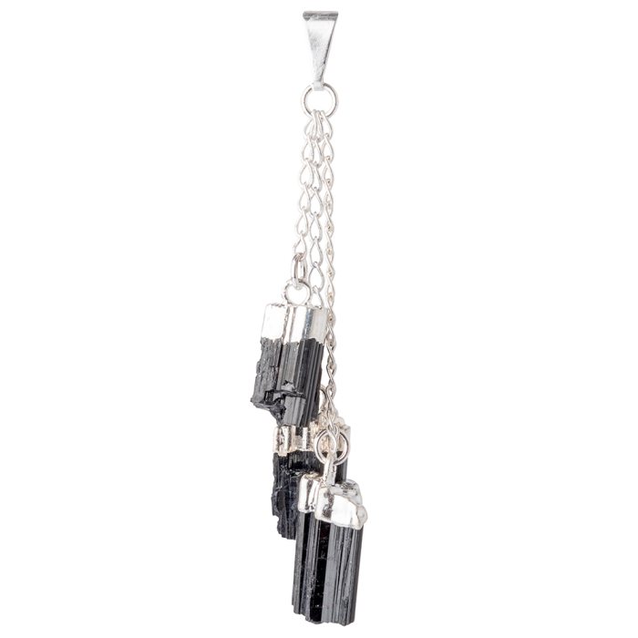 Tourmaline Charm Pendant - Silver Plated