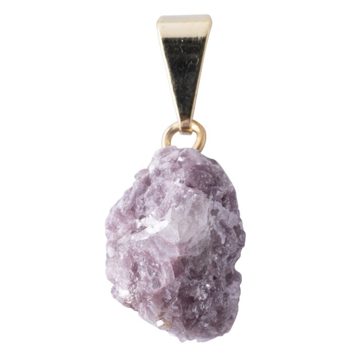 Pendant Rough Lepidolite Gold Plated Bail 