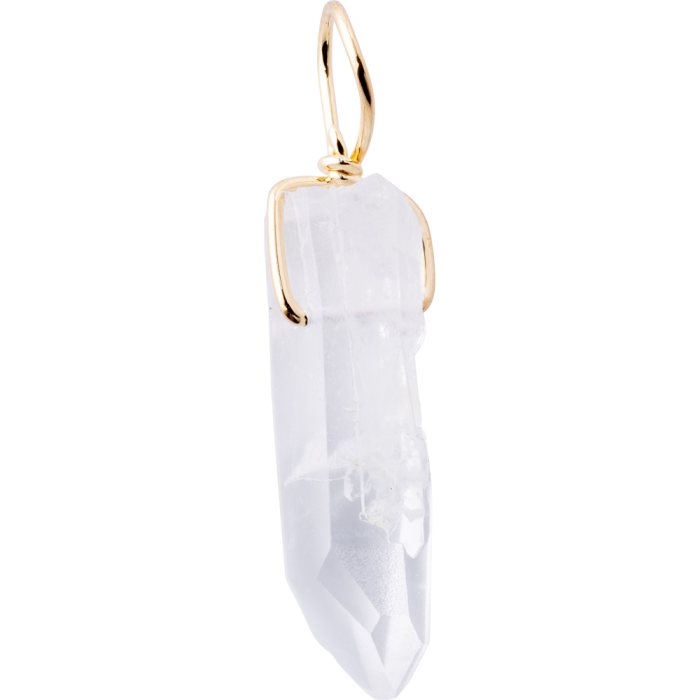 Crystal Point Pendant, Gold Plated 