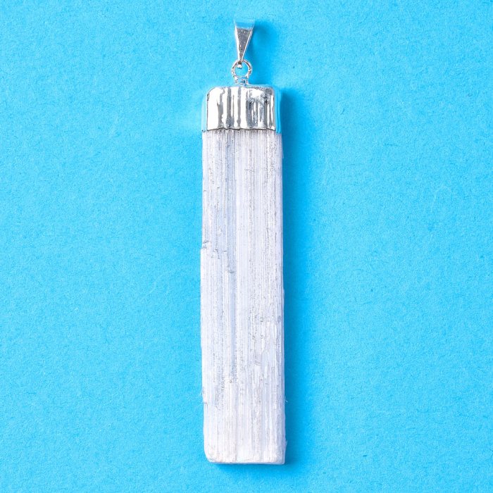 Selenite Pendant - Silver Plated