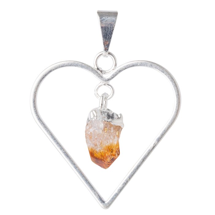 (Heat Treated) Heart Pendant - Silver Plated