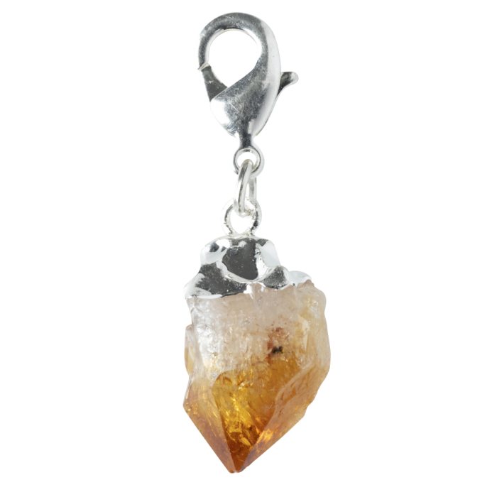 Mini Citrine Point Charm (Silver Plated)