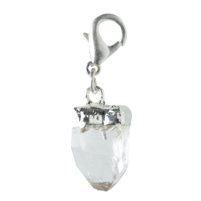 Mini Clear Quartz Point Charm (Silver Plated)