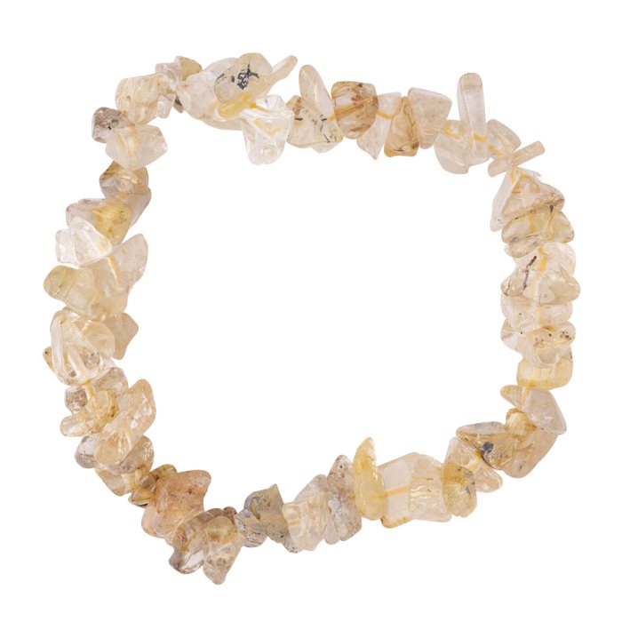 Rutile quartz chip bracelet