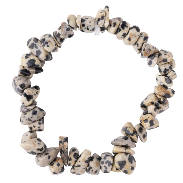 Dalmatian jasper chip bracelet