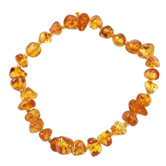 Amber 6-8mm Chip & Bead Bracelet