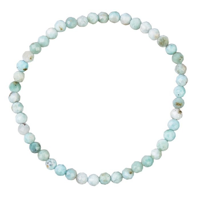 4mm Larimar (A) Faceted Bracelet (1pc)