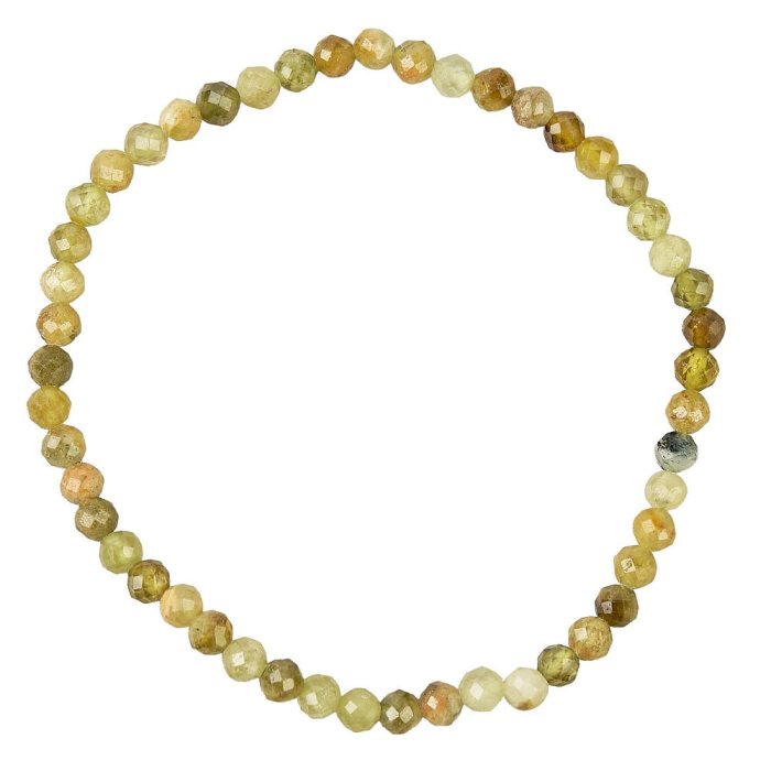 Green garnet faceted bracelet