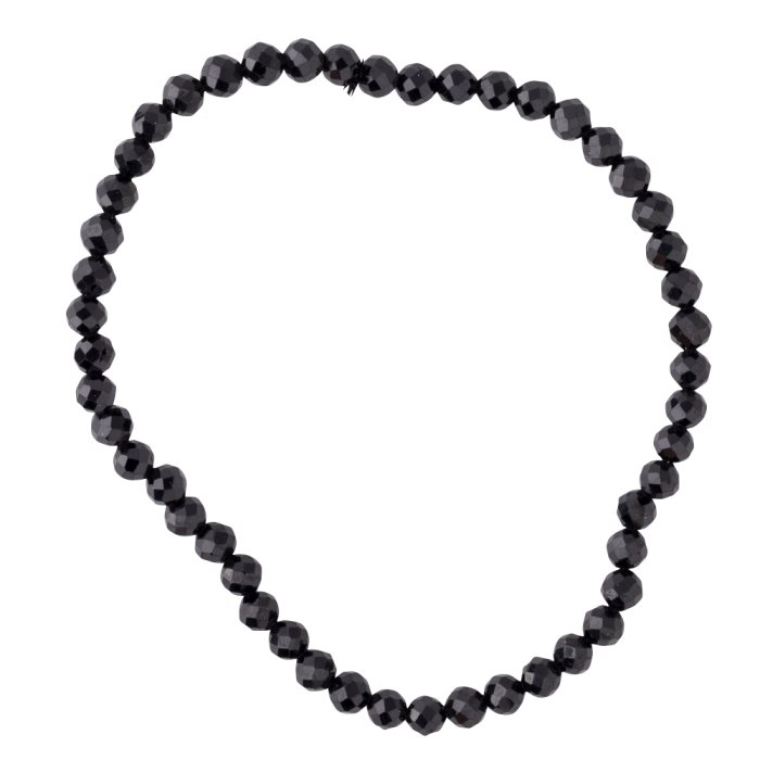 Black tourmaline faceted bracelet