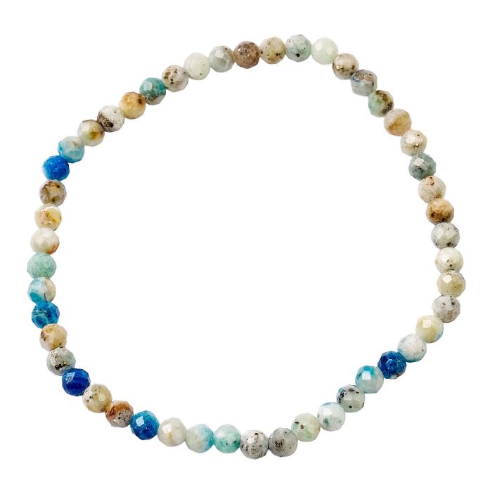 K2 Stone 4mm Faceted Bead Stretch Bracelet