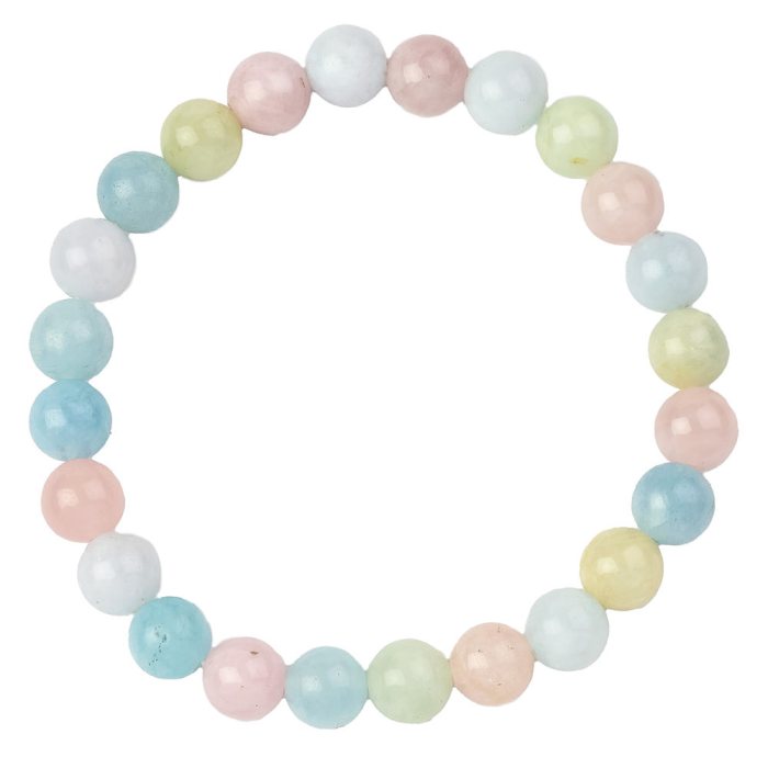 Morganite bead bracelet