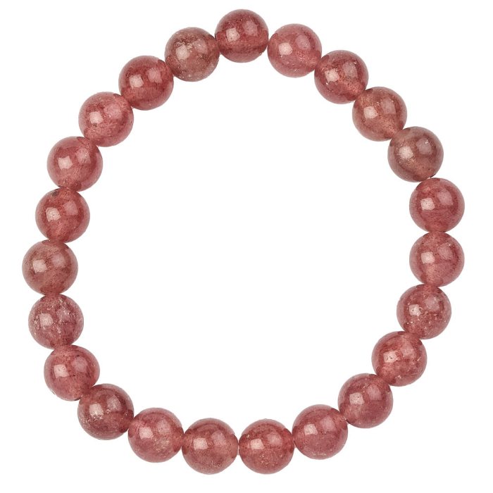 Strawberry Quartz bead bracelet